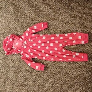 Child of Mine Pink Kitty Long Sleeved Hooded Romper Size 12M